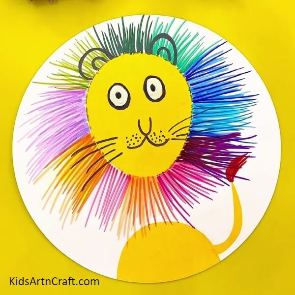 Your Lion Is Ready To Roar!- Constructing a Colorful Lion Artwork with the Assistance of Kids