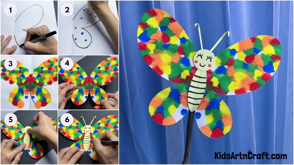 Colorful Paper Butterfly Craft for Kids