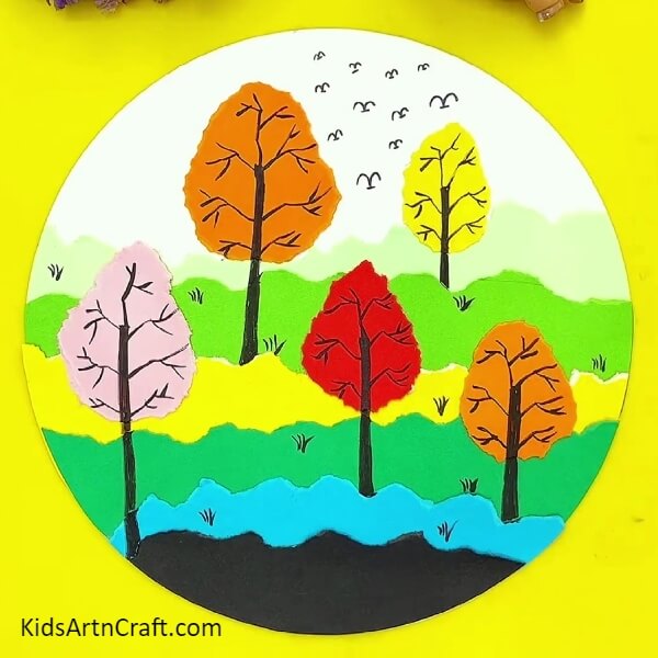 The Colorful Tree Landscape Craft Is Ready!-Children can make a beautiful, vibrant tree landscape
