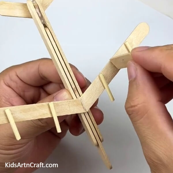 Make More Details Of The Wings-Tutorial For Kids To Assemble An Airplane Out Of Popsicle Sticks Step-by-step 