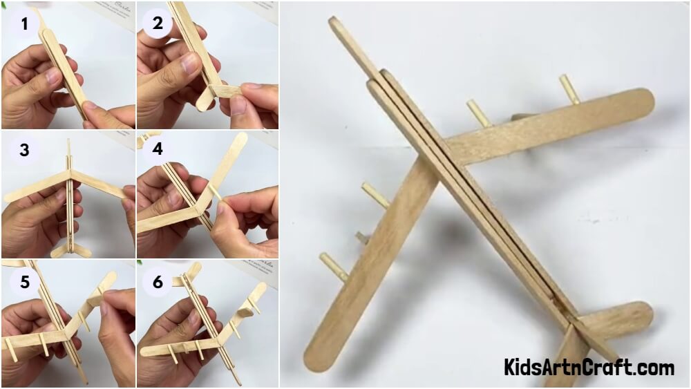 Cool Airplane Popsicle Stick Craft Step-by-step Tutorial For Kids