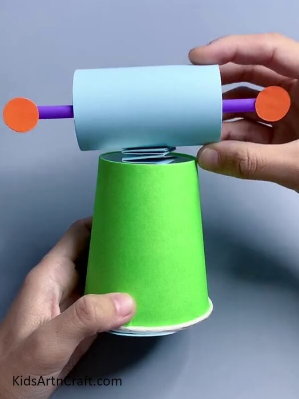 Upper Body. step-by-step guide to make Cool Robot Craft Using Paper Cup for children