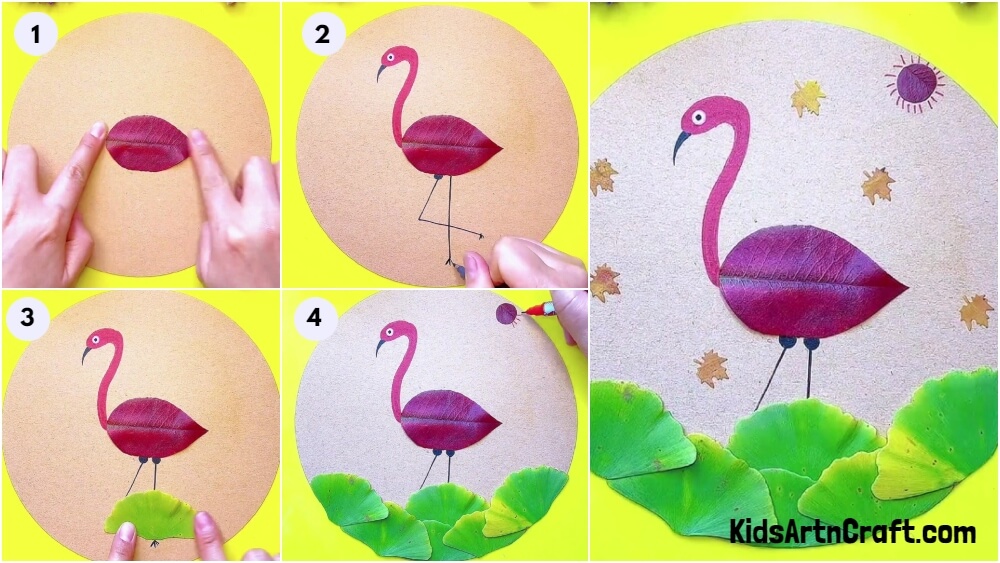 Creative Fall Leaves Crane Craft Step-by-step Tutorial For Kids