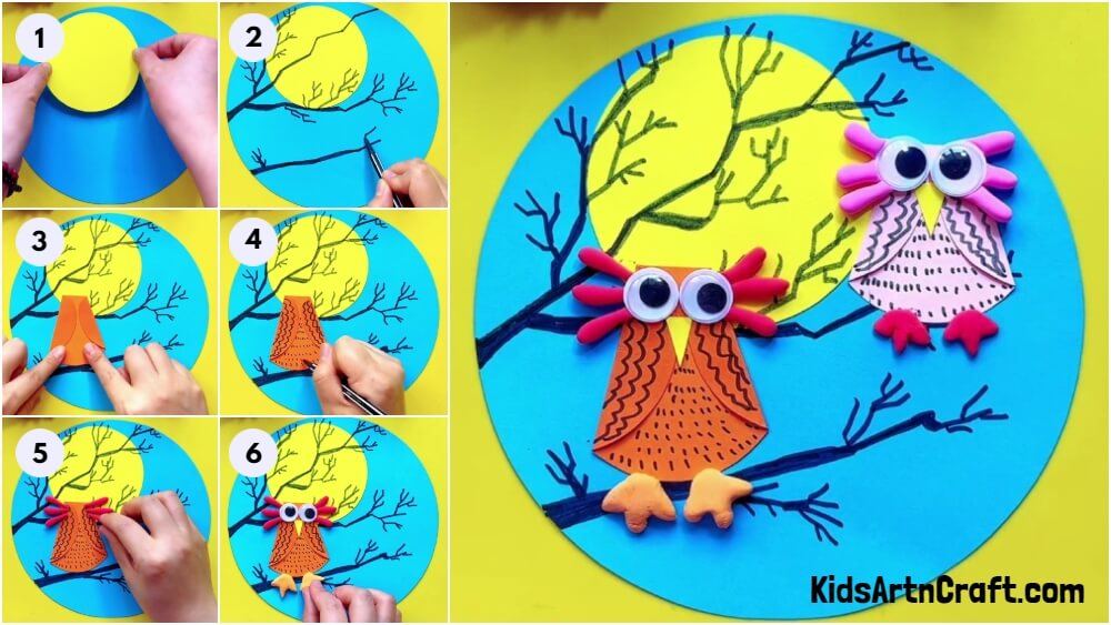 Creative Owl Birds Craft On Tree Tutorial For Beginners