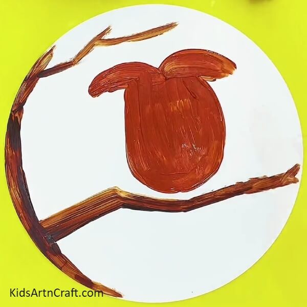 Painting The Owl's Body-Step-by-Step Instructions For Making a Creative Owl Painting For Kids
