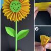 Learn to make a paper sunflower step-by-step tutorial