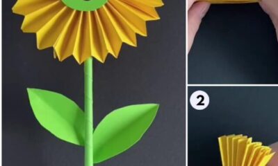 Learn to make a paper sunflower step-by-step tutorial