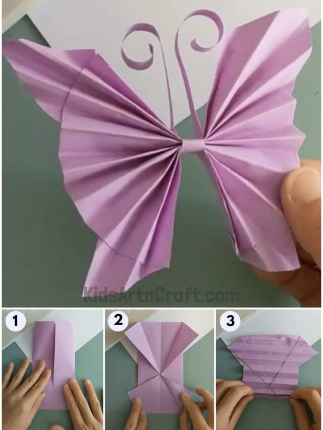 Paper Origami Butterfly Step-by-Step Craft Tutorial for kids - Kids Art ...