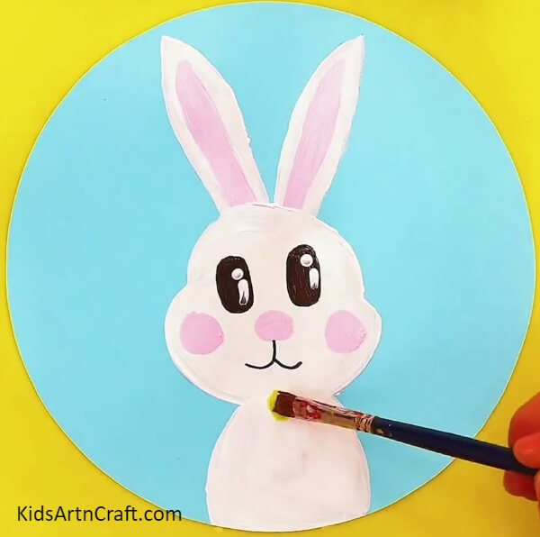 Making The Mouth - An Easy Guide on Drawing a Pretty Bunny Artwork Using Paint For Kids 
