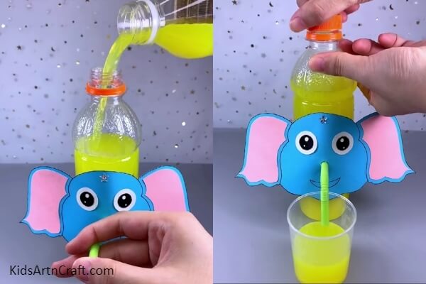 Fitting the elephant through the straw- Here's an instructional guide to help kids turn a plastic bottle into a cute elephant water dispenser.