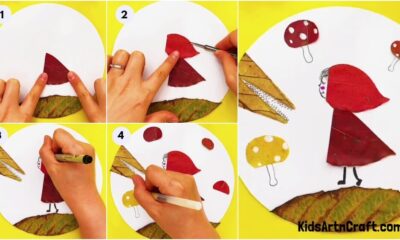 Cute Little Red Riding Hood Craft Using Fall Leaves