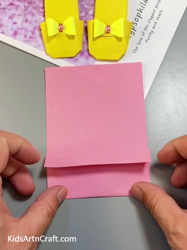 Making The Second Fold-Clever Origami Shoes Craft For Children