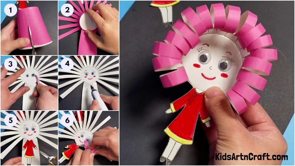 Cute Paper Cup Doll Craft Tutorial For Kids