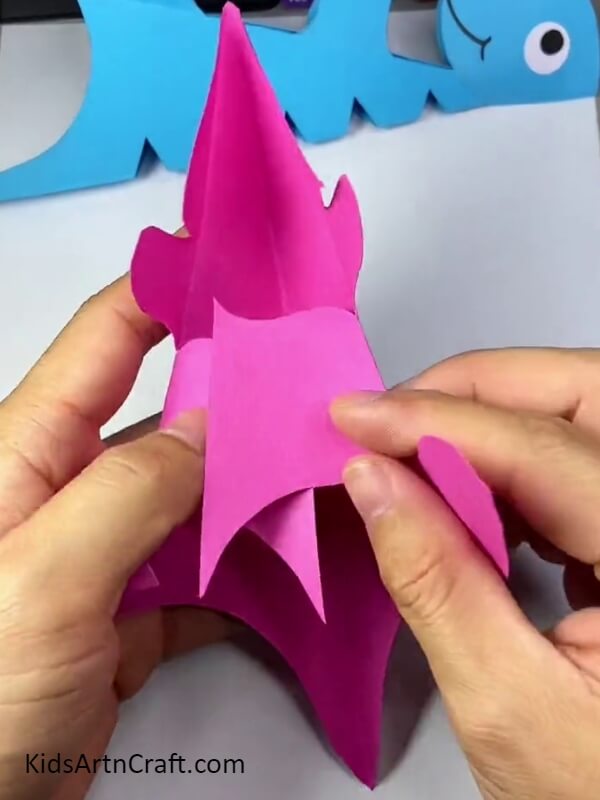 Pasting The Middle Flaps. Tutorial for cute dinosaur craft for beginners