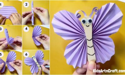 Cute Paper-Popsicle Stick Butterfly Craft Tutorial For Kids