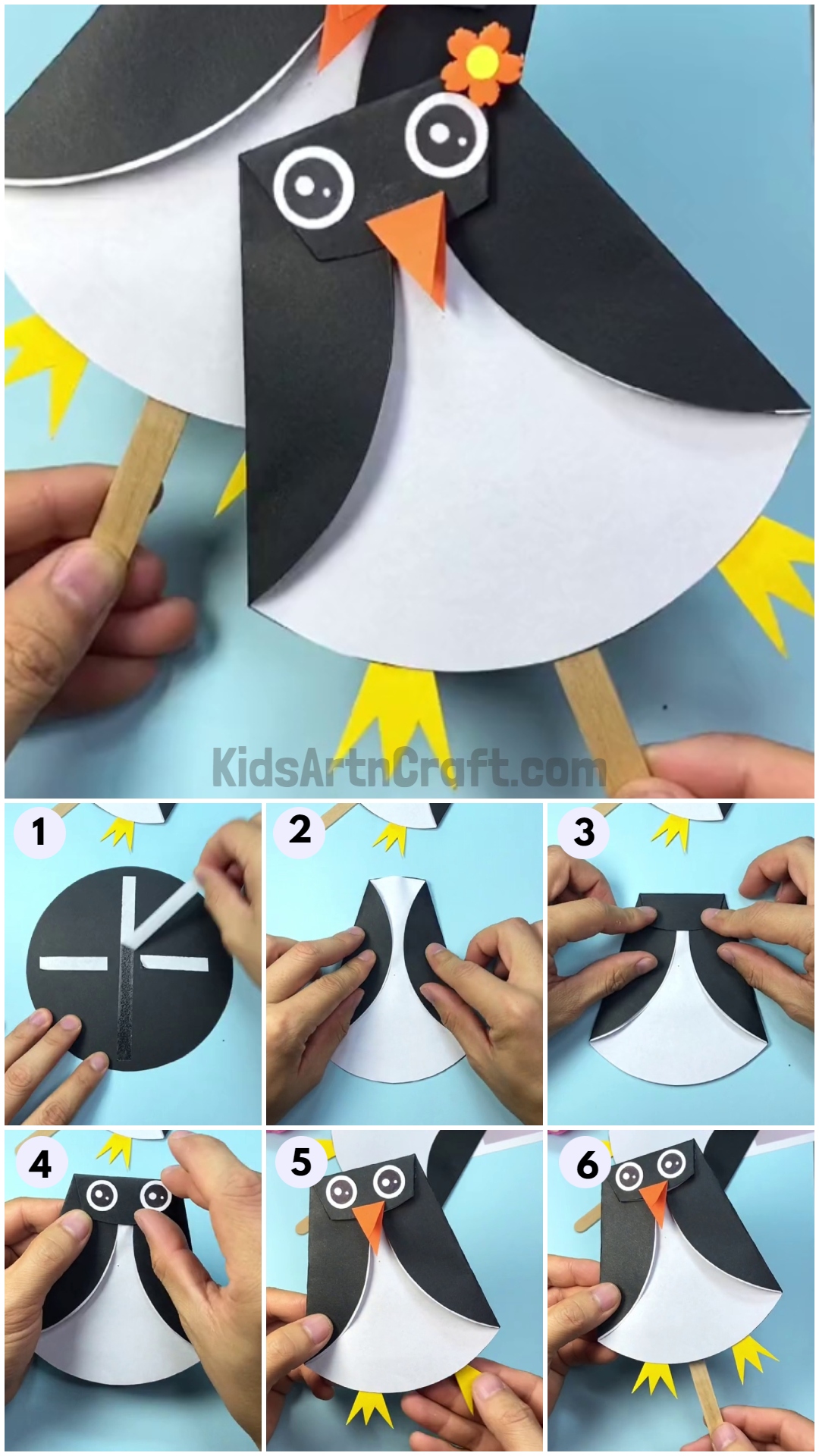  Cute Paper & Popsicle Stick Penguin Craft For Beginners
