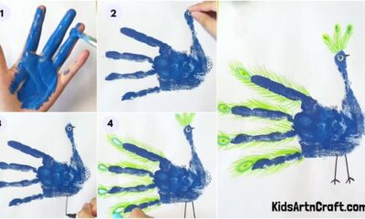 Cute Peacock Handprint Art & Craft Idea For Kids