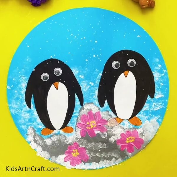 Finally, The Happy Penguins Floating On Icebergs-Tutorial to Create Darling Penguin Paper Art Projects for Children 