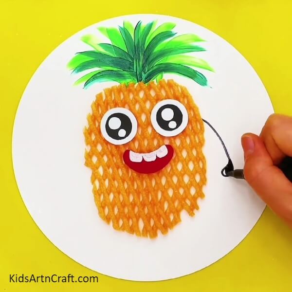 Drawing The Hands-A Fun Way to Craft a Cute Pineapple with Fruit Foam