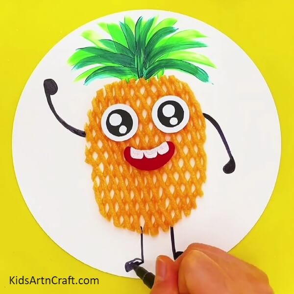 Drawing The Legs-Crafting a Pineapple with Fruit Foam - Perfect for Kids
