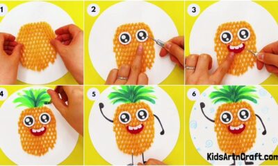 Smiling Pineapple Recycled Craft Idea For Kids