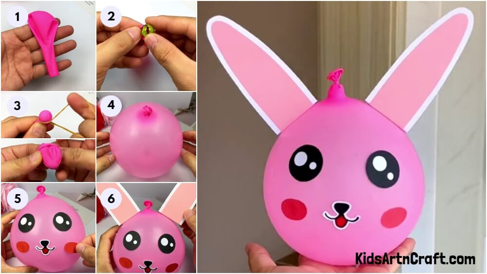 Cute Rabbit Balloon Hanging Craft Step-by-step Tutorial