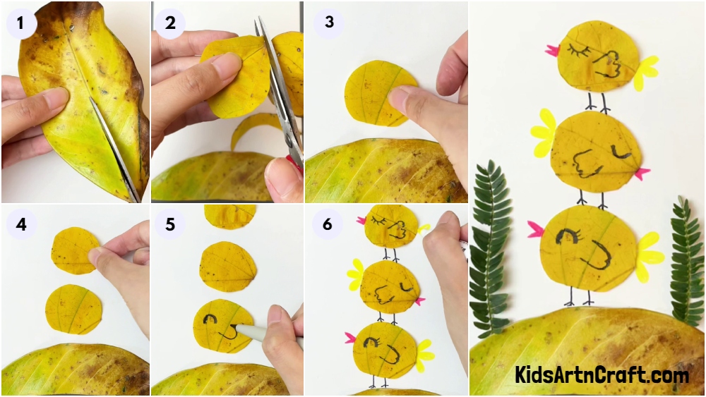 DIY Beautiful Birds Easy Leaf Craft for Kids