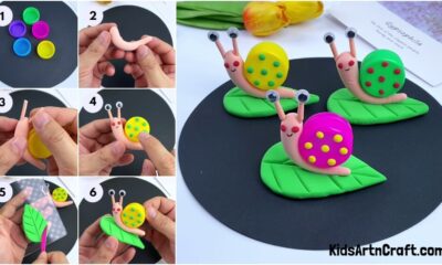 DIY bottle cap And Clay snail Easy craft for kids