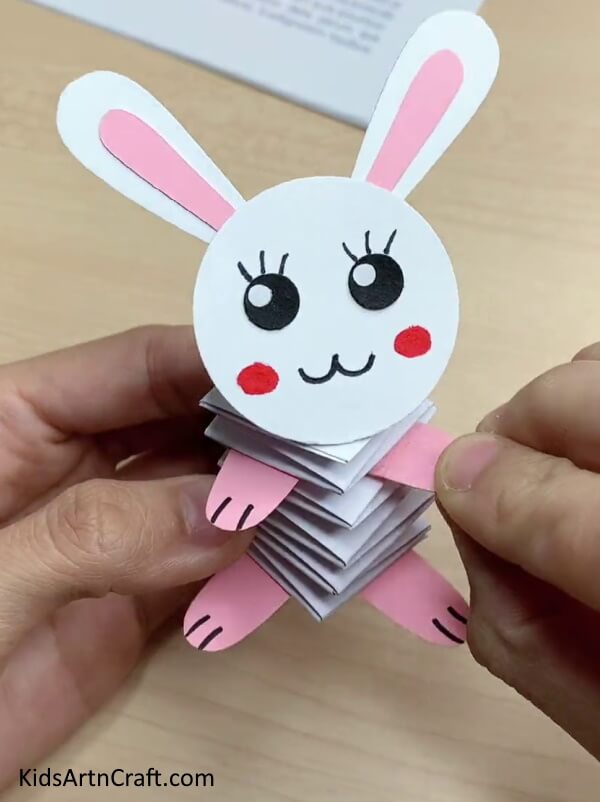 Making The Bunny's Arms and Legs - Making a Bouncing Paper Rabbit Craft For Kids To Do In the Home