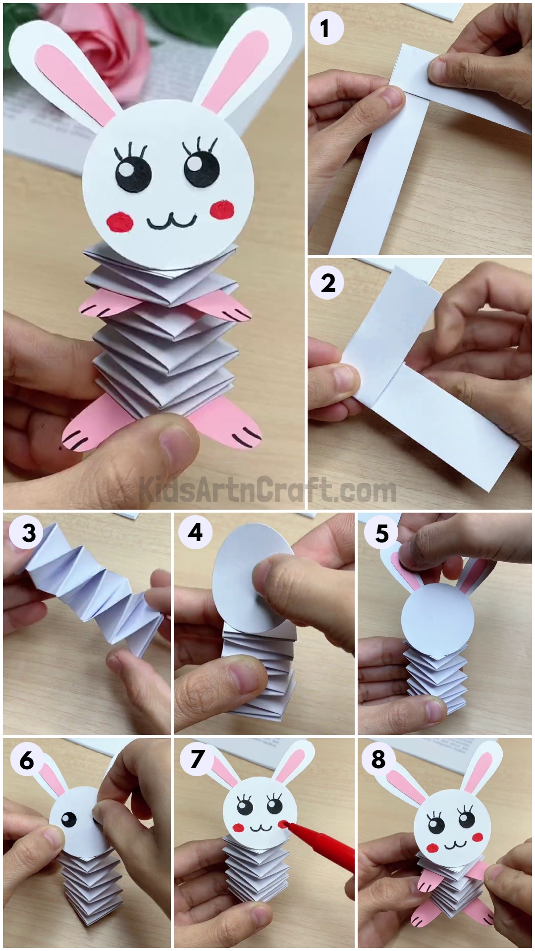 DIY Bouncing Paper Bunny Craft for kids
