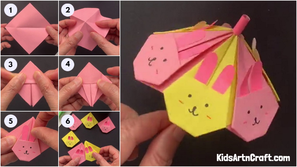 DIY Bunny Face Paper Umbrella Easy Tutorial