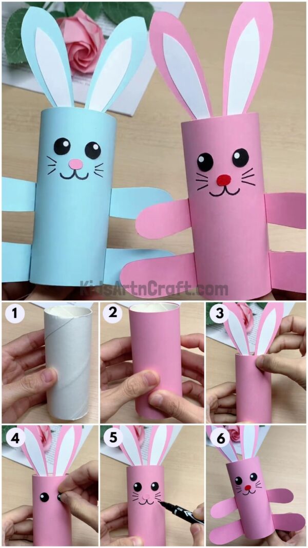 DIY Cardboard Roll Bunnies Easy Craft For Kids
