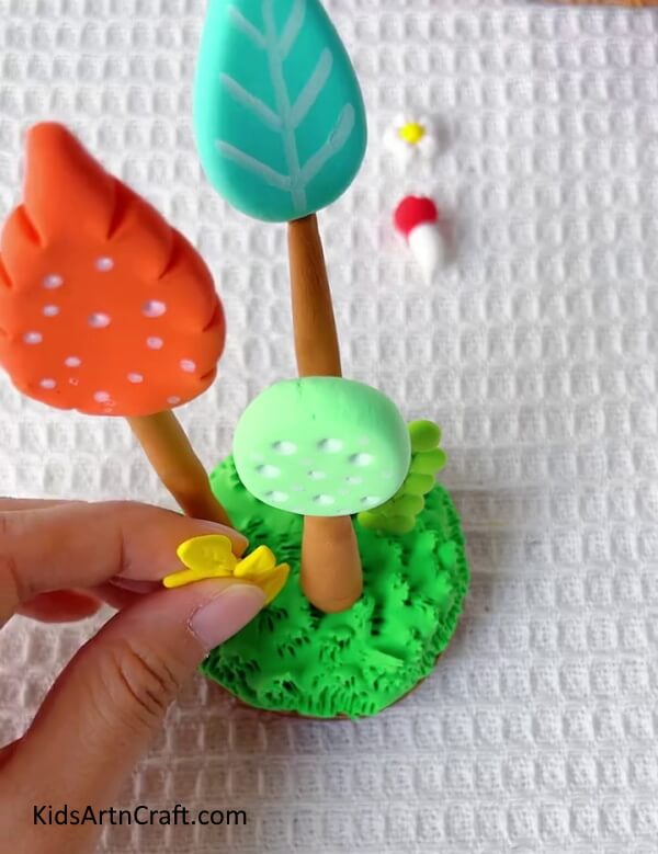 Stick All The Tree Shapes With The Help Of Glue-Constructing Clay Trees - A Simple Tutorial for Youngsters