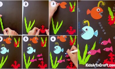 DIY Craft paper Fish Aquarium for kids