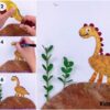 DIY Dinosaur with Leaf Easy Craft Tutorial For Kids