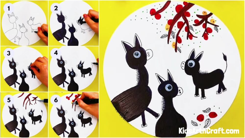 DIY Donkey Painting Art Tutorial For Kids