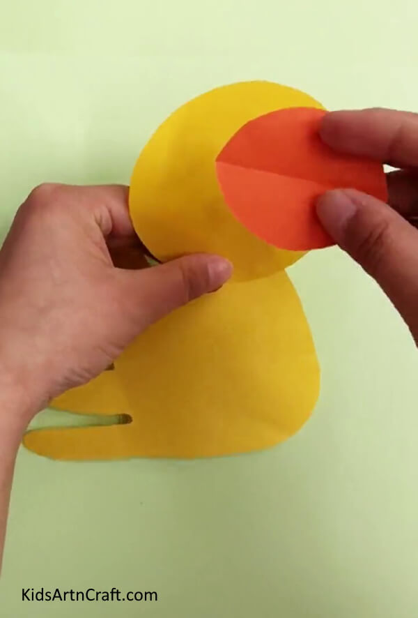Making The Beak - Kid-Friendly Baby Duck Handprint Art