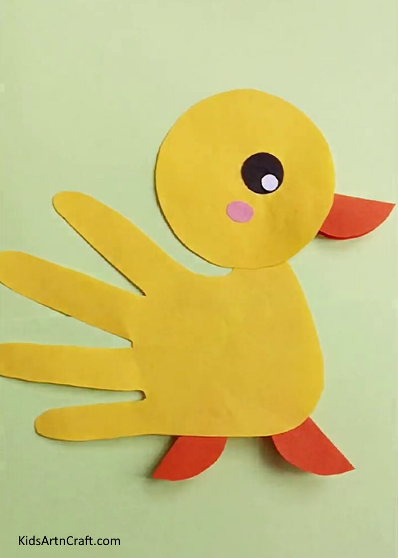 This Is The Final Image Of Our Paper Handprint Baby Duck Craft! - Crafting Baby Duck Handprints - An Enjoyable Activity for Children
