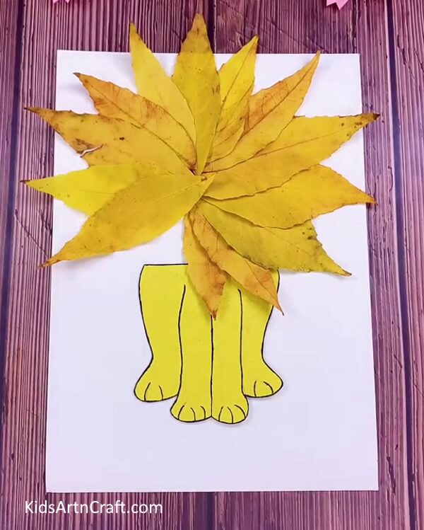 Pasting All Leaves-Develop a Lion Craft Instantly Utilizing Leaves From Autumn At Your Abode