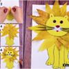 DIY Easy Lion Craft Using Fall Leaves At Home