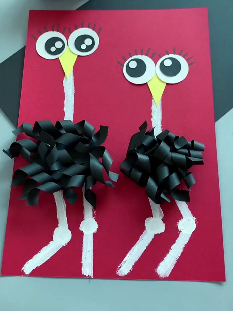 A paper ostrich craft for children