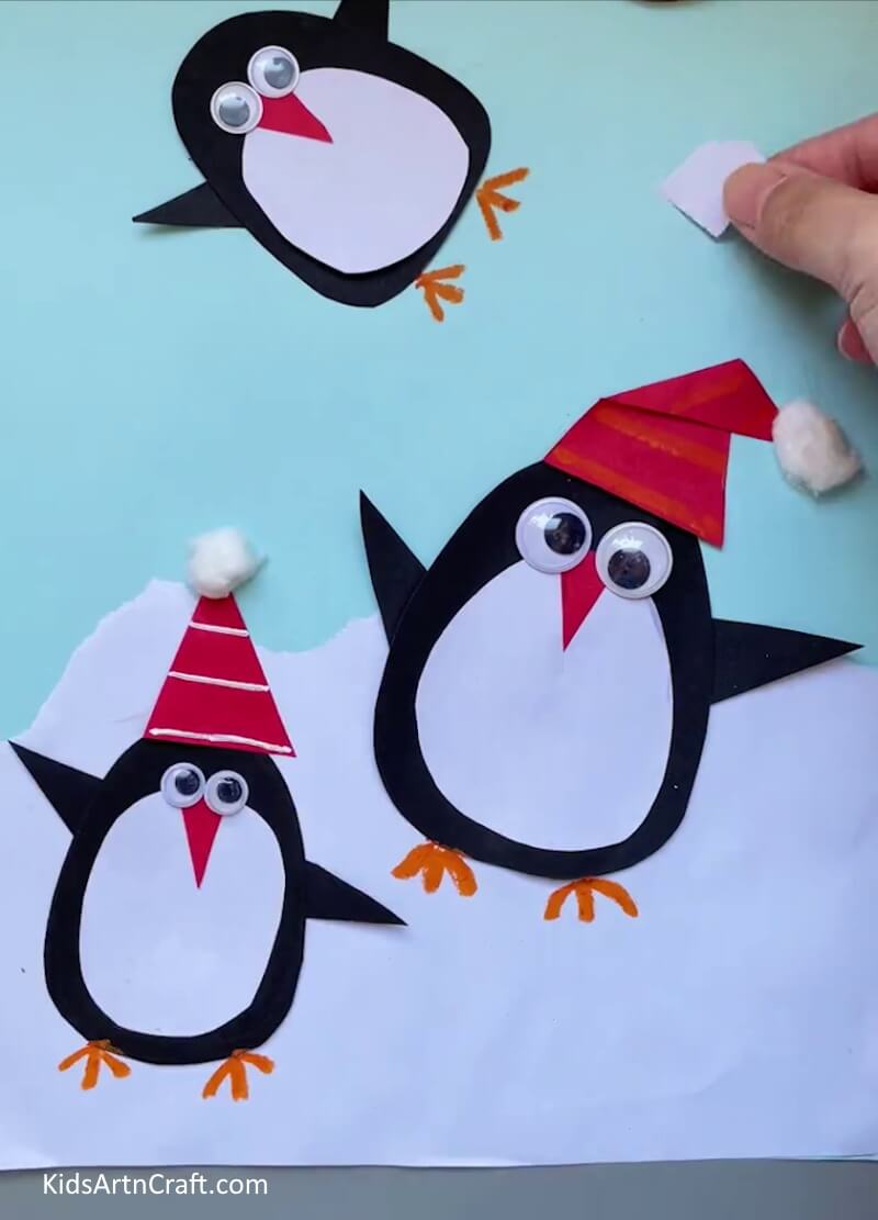 Making Paper Penguin Artwork  for Children