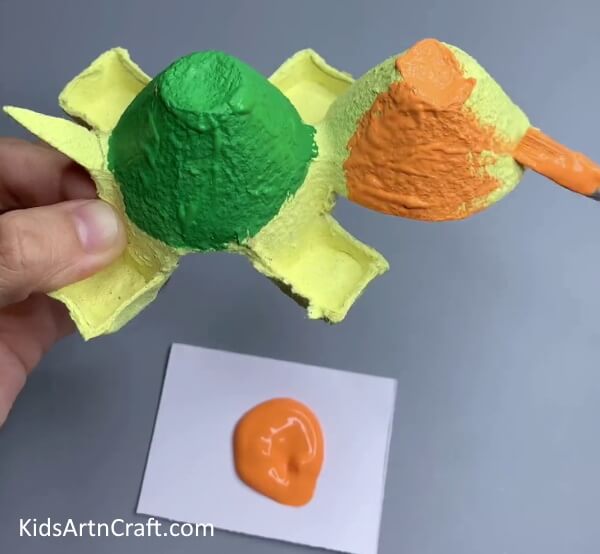 Painting The Turtle - Use a Repurposed Egg Tray to Make a Turtle Craft with your Kids