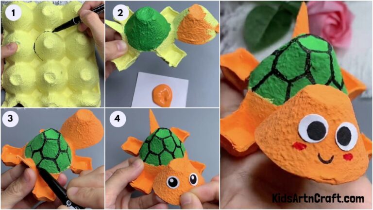 DIY Egg Carton Turtle Craft For Kids - Kids Art & Craft