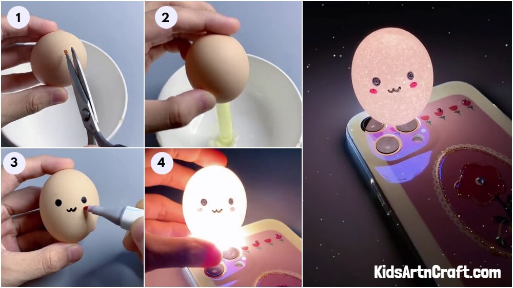 DIY Egg Shell Lamp Making Tutorial for Kids