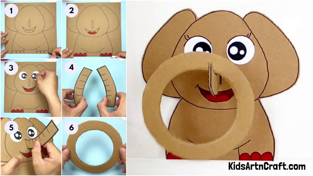 DIY Elephant Cardboard Craft for Kindergarteners