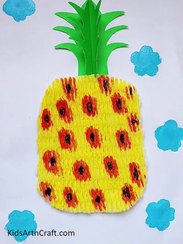 Create Similar Prints Around The Whole Design- DIY tutorial on constructing a Pineapple Craft from Foam.
