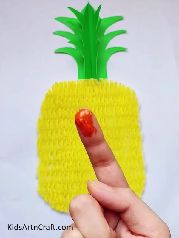Press Your Finger On a Palette- Tutorial for creating a Foam Pineapple Craft with your own two hands. 