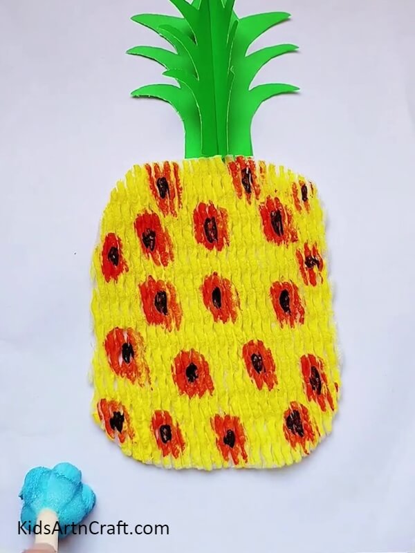 Create a Stamp Print On The Paper- Get a tutorial on how to make a Foam Pineapple Craft. 