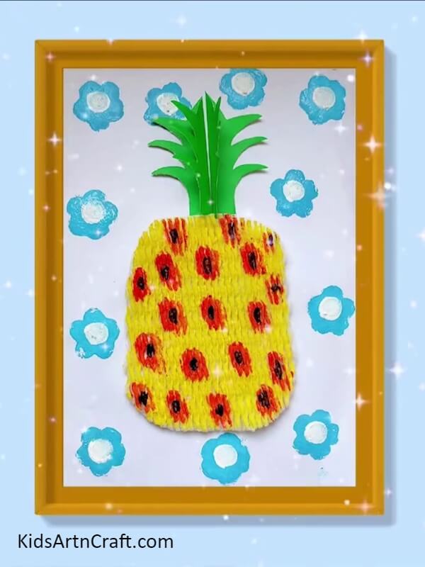 Create Similar Prints Around The Whole Design- Instructions for assembling your own Fruit Foam Pineapple masterpiece.